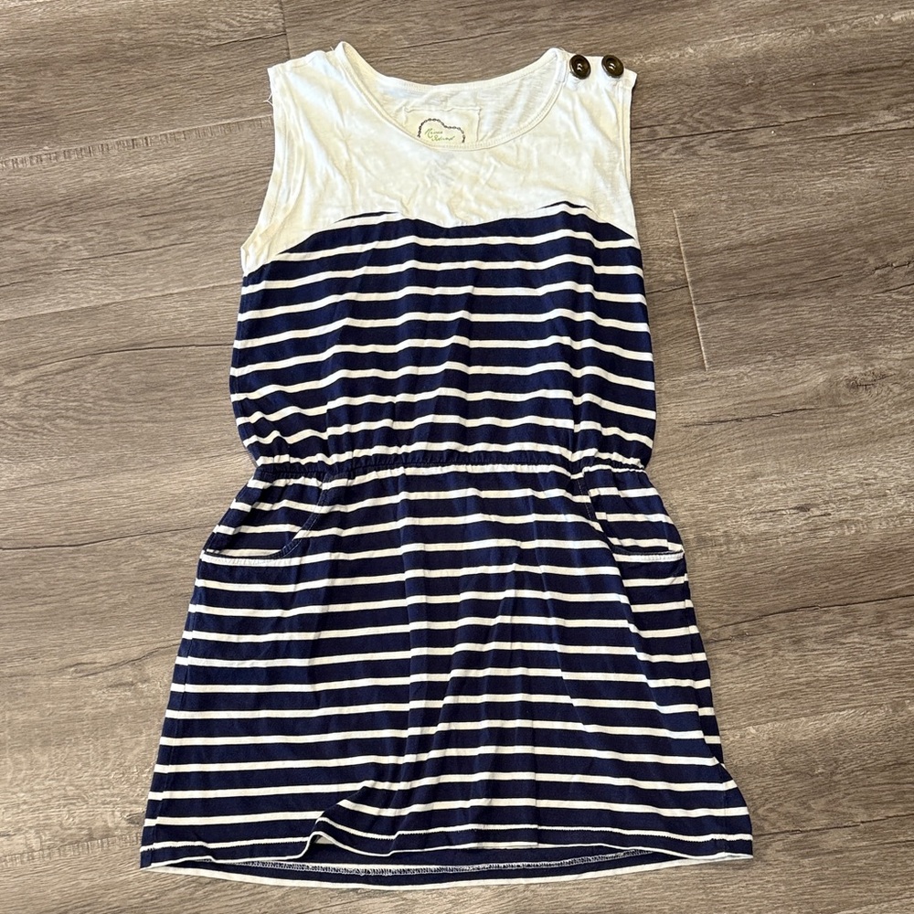 Navy and White Striped Kids Dress